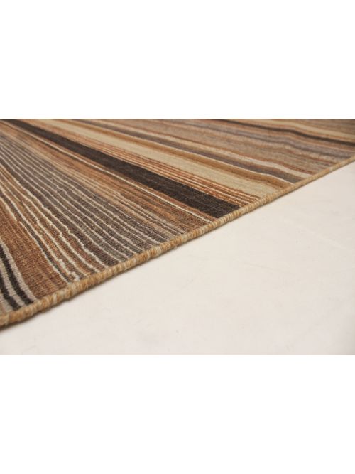 Indian Manhattan 4'7" x 6'7" Flat-Weave Wool Kilim 