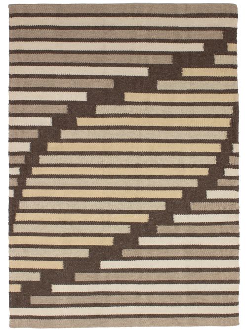 Indian Manhattan 4'6" x 6'6" Flat-Weave Wool Kilim 