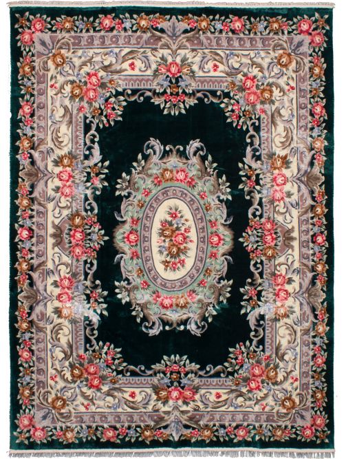Chinese Aubousson Harrir 8'11" x 12'2" Hand-knotted Silk Rug 