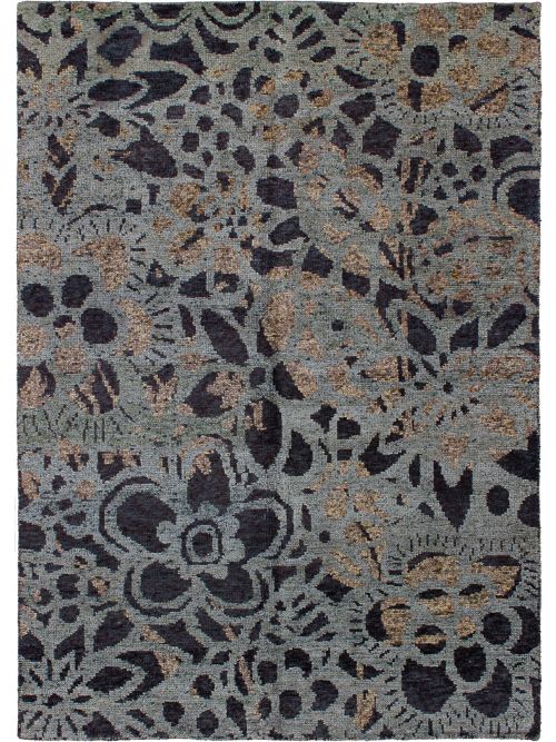 Indian Sari Silk 5'2" x 7'4" Hand-knotted Silk Rug 