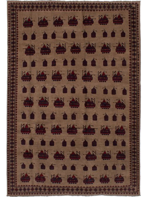 Afghan Rare War 6'10" x 9'11" Hand-knotted Wool Rug 