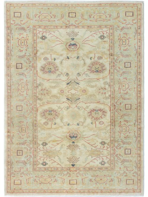 Turkish Authentic Ushak 6'5" x 8'7" Hand-knotted Wool Rug 