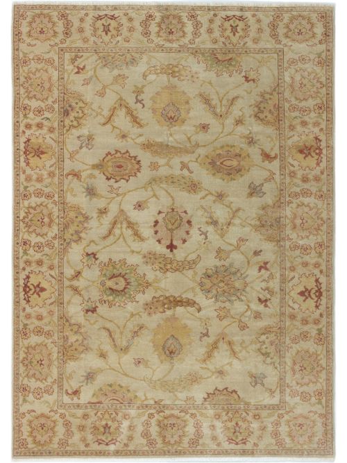 Turkish Authentic Ushak 6'3" x 8'7" Hand-knotted Wool Rug 