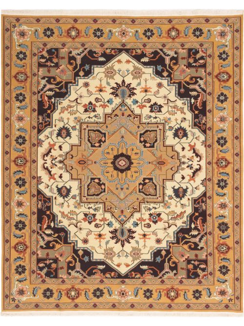 Chinese Dynasty 7'11" x 9'10" Flat-Weave Wool Tapestry Kilim 