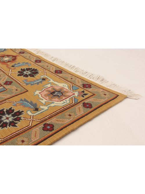 Chinese Dynasty 7'11" x 9'10" Flat-Weave Wool Tapestry Kilim 