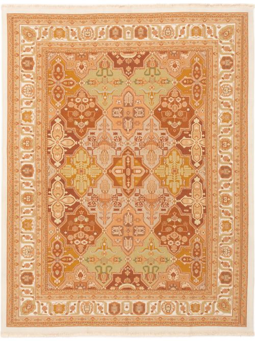 Chinese Dynasty 7'10" x 10'0" Flat-Weave Wool Tapestry Kilim 