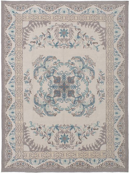 Indian Tamar IV 8'6" x 11'6" Flat-Weave Wool Tapestry Kilim 