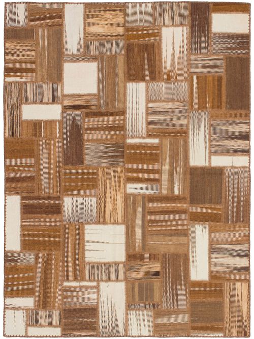 Turkish Anatolia Patch 5'8" x 7'9" Flat-Weave Wool Kilim 