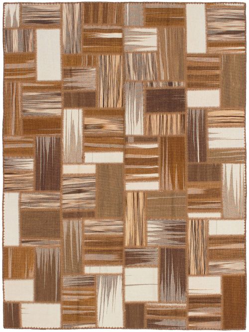 Turkish Anatolia Patch 5'8" x 7'9" Flat-Weave Wool Kilim 