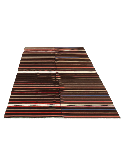 Turkish Boho 4'3" x 10'8" Flat-Weave Wool Kilim 