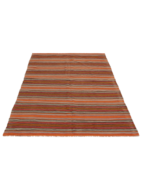 Turkish Boho 4'10" x 9'11" Flat-Weave Wool Kilim 