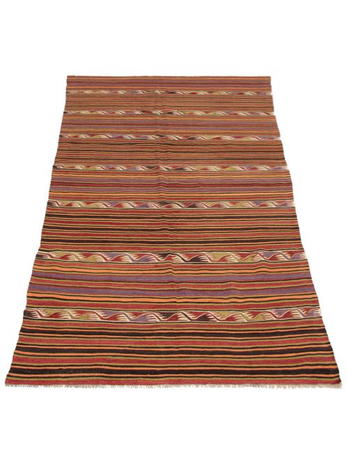 Turkish Boho 5'0" x 12'6" Flat-Weave Wool Kilim 