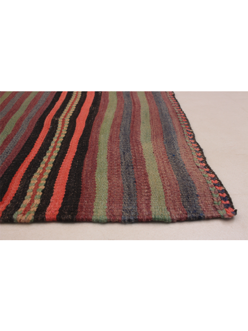 Turkish Boho 4'11" x 12'8" Flat-Weave Wool Kilim 