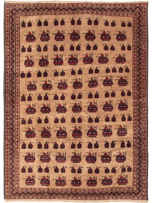 Afghan Rare War 6'8" x 9'7" Hand-knotted Wool Rug 