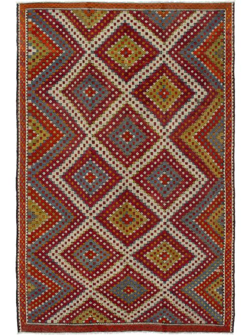 Turkish Yoruk 6'1" x 10'3" Flat-Weave Wool Tapestry Kilim 