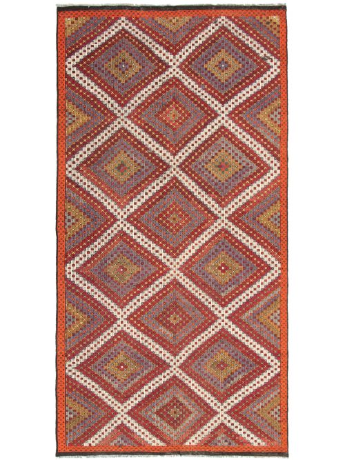 Turkish Yoruk 6'6" x 12'9" Flat-Weave Wool Tapestry Kilim 