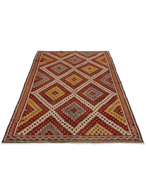 Turkish Yoruk 6'3" x 11'6" Flat-Weave Wool Tapestry Kilim 