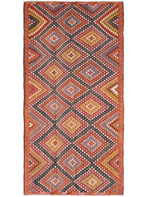 Turkish Yoruk 5'9" x 12'8" Flat-Weave Wool Tapestry Kilim 