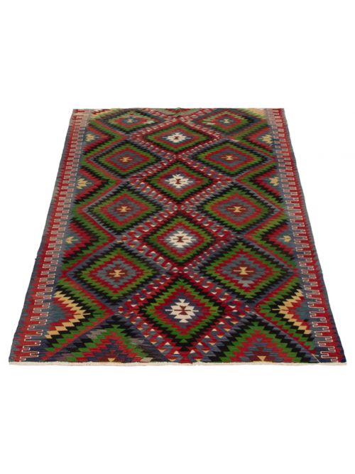 Turkish Yoruk 5'2" x 10'3" Flat-Weave Wool Kilim 