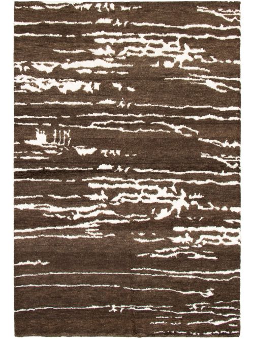 Indian Arlequin 6'1" x 9'1" Hand-knotted Silk, Wool Rug 
