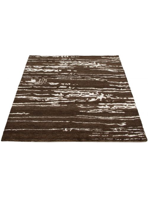 Indian Arlequin 6'1" x 9'1" Hand-knotted Silk, Wool Rug 