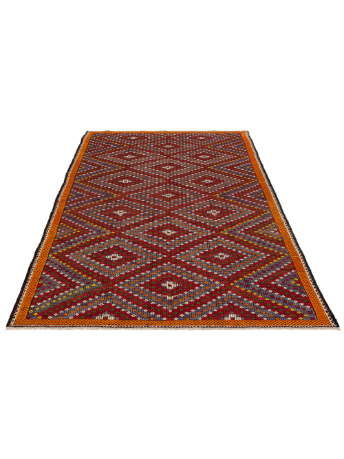 Turkish Yoruk 5'10" x 12'1" Flat-Weave Wool Tapestry Kilim 