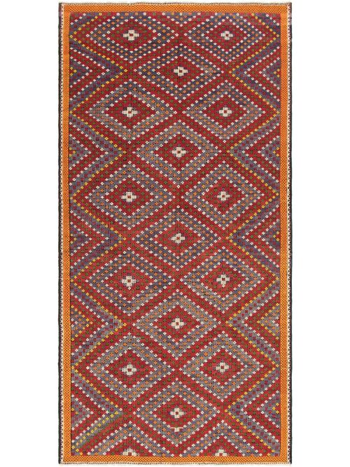 Turkish Yoruk 5'10" x 12'1" Flat-Weave Wool Tapestry Kilim 
