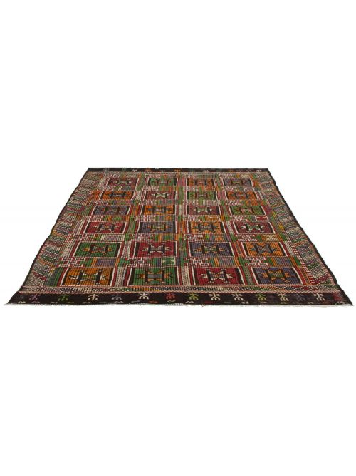 Turkish Yoruk 6'5" x 11'6" Flat-Weave Wool Tapestry Kilim 
