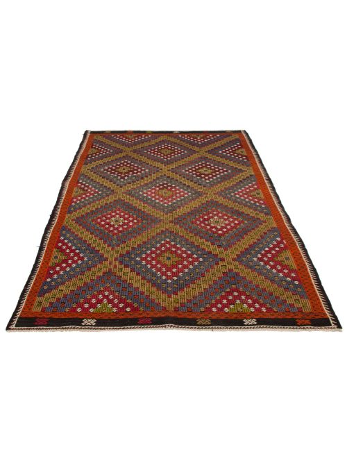 Turkish Yoruk 6'4" x 10'10" Flat-Weave Wool Tapestry Kilim 