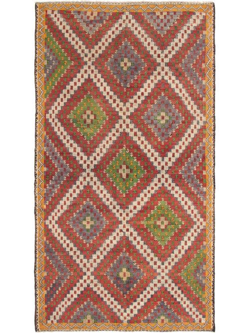 Turkish Yoruk 6'2" x 11'4" Flat-Weave Wool Tapestry Kilim 