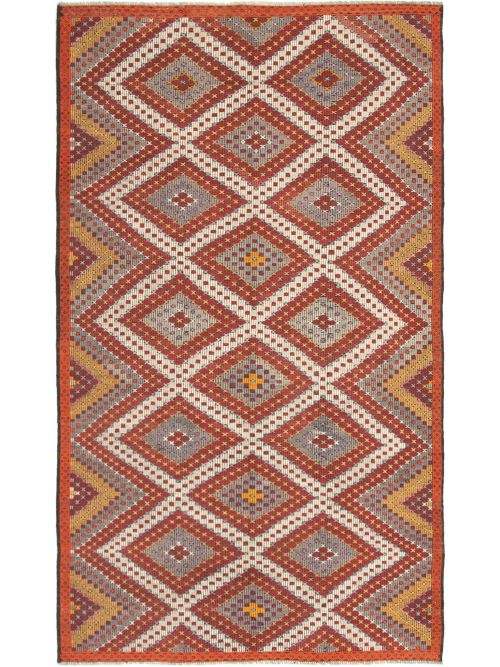 Turkish Yoruk 6'4" x 10'10" Flat-Weave Wool Tapestry Kilim 