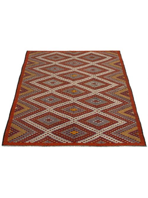 Turkish Yoruk 6'4" x 10'10" Flat-Weave Wool Tapestry Kilim 