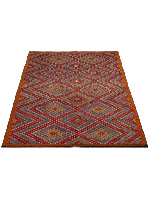 Turkish Yoruk 6'3" x 11'2" Flat-Weave Wool Tapestry Kilim 