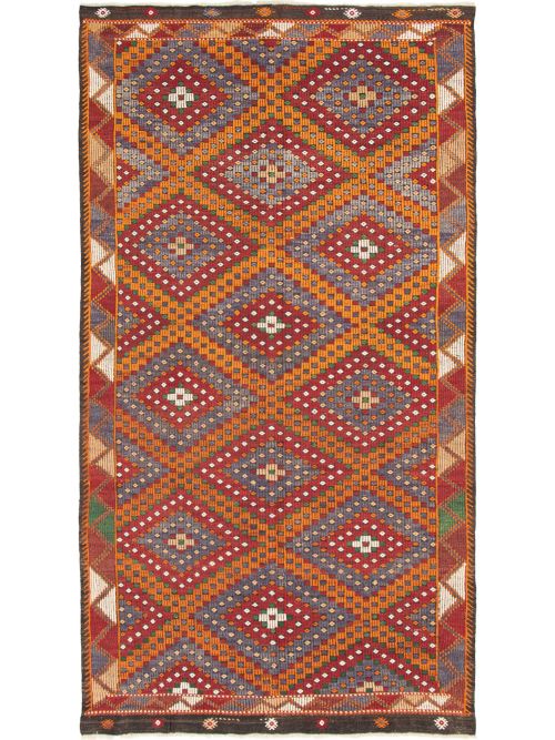 Turkish Yoruk 6'1" x 11'7" Flat-Weave Wool Tapestry Kilim 
