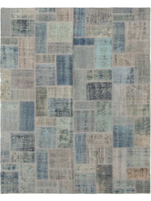 Turkish Color Transition Patchwork 5'8" x 7'8" Hand-knotted Wool Rug 
