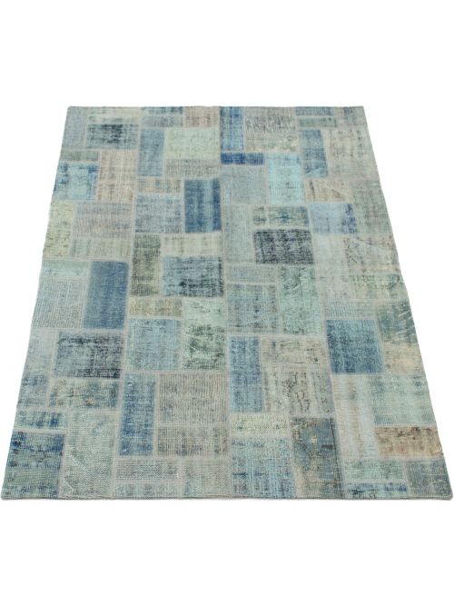 Turkish Color Transition Patchwork 5'8" x 7'8" Hand-knotted Wool Rug 