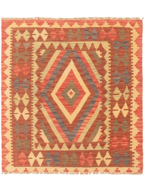 Turkish Kashkoli FW 3'5" x 3'9" Flat-Weave Wool Kilim 