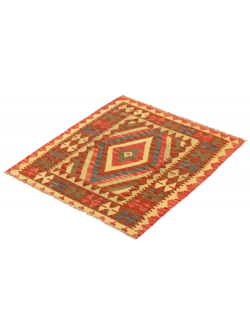 Turkish Kashkoli FW 3'5" x 3'9" Flat-Weave Wool Kilim 