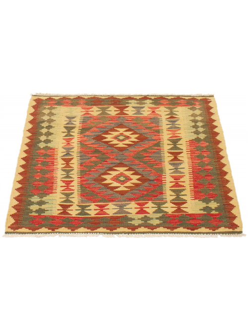 Turkish Kashkoli FW 3'3" x 3'9" Flat-Weave Wool Kilim 