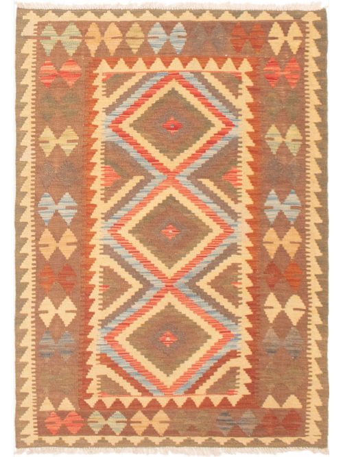 Turkish Kashkoli FW 3'4" x 4'10" Flat-Weave Wool Kilim 