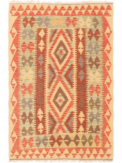Turkish Kashkoli FW 3'3" x 4'11" Flat-Weave Wool Kilim 