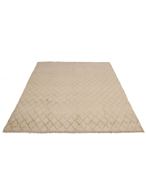 Indian Arlequin 8'10" x 11'9" Hand-knotted Viscose, Wool Rug 