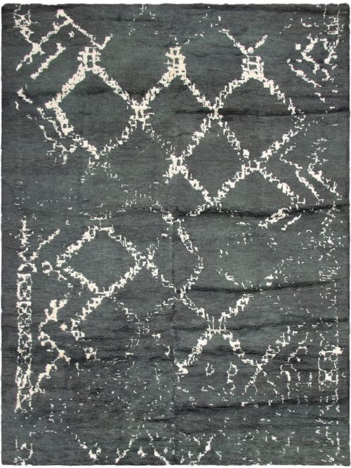 Indian Arlequin 10'5" x 14'2" Hand-knotted Viscose, Wool Rug 