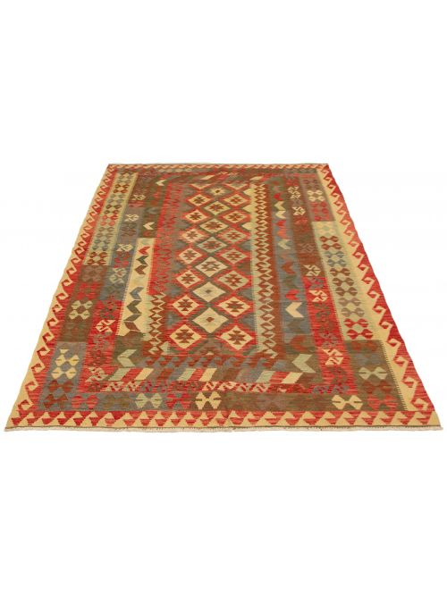Turkish Kashkoli FW 6'7" x 9'9" Flat-Weave Wool Kilim 