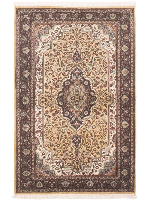 Indian Kashmir 3'10" x 6'2" Hand-knotted Silk Rug 