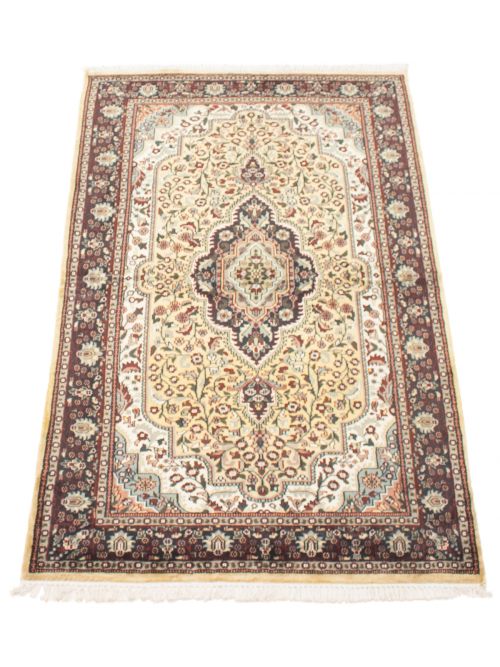 Indian Kashmir 3'10" x 6'2" Hand-knotted Silk Rug 