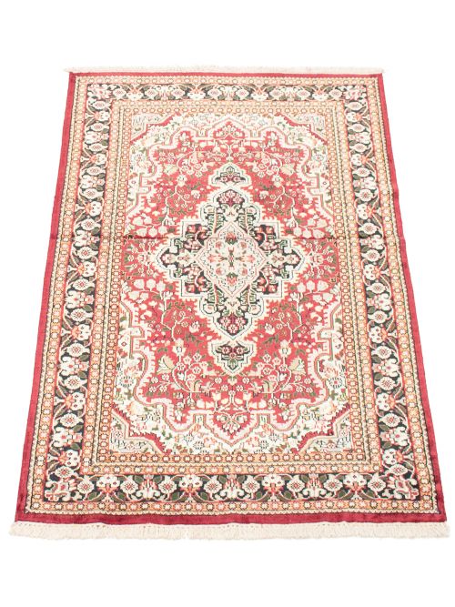Indian Kashmir 4'0" x 5'11" Hand-knotted Silk Rug 