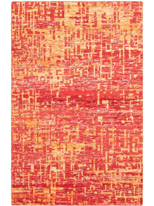 Indian Sari Silk 5'0" x 7'10" Hand-knotted Silk Rug 