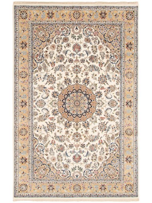 Persian Style Nain 9La 6'7" x 10'2" Hand-knotted Silk, Wool Rug 