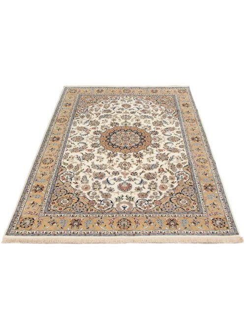 Persian Style Nain 9La 6'7" x 10'2" Hand-knotted Silk, Wool Rug 